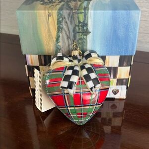 Mackenzie-Childs Tartastic Heart Ornament